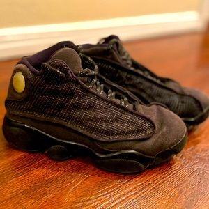 Kids Air Jordan 13 XIII Retro PS Black Cat Black Size 13